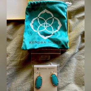 Elle Gold Drop Earrings in Bronze Veined Turquoise Magnesite